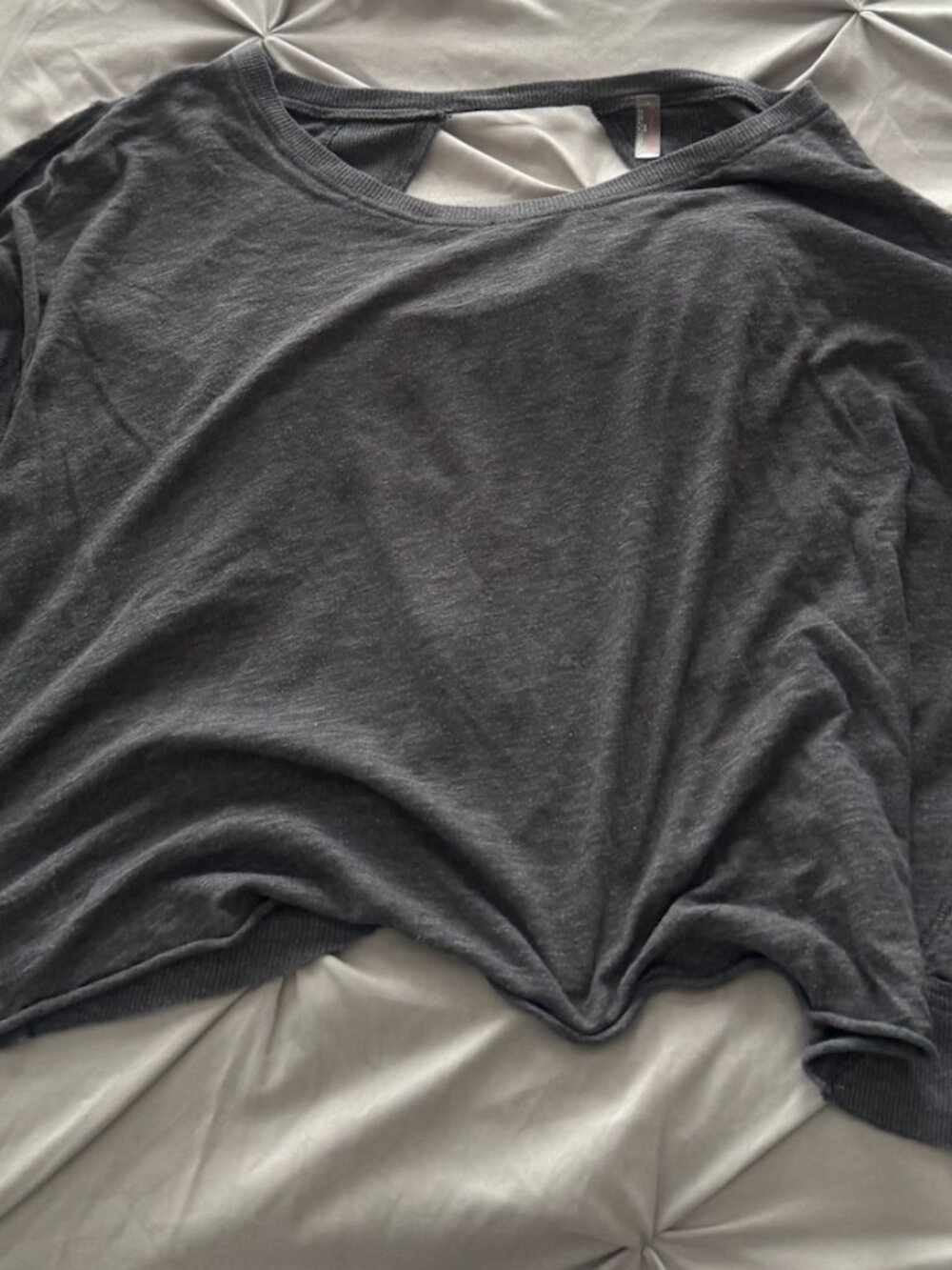 Free People Open Back Long Sleeve Top Black Size Medium